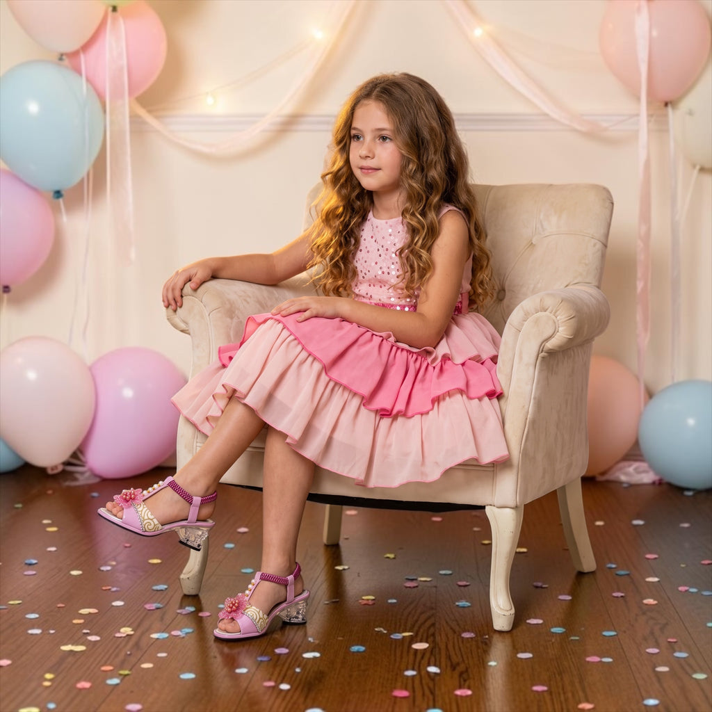 Frilly Jungle Pink Fairy Petal Sandal