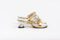 Frilly Jungle Gold Disco Mule
