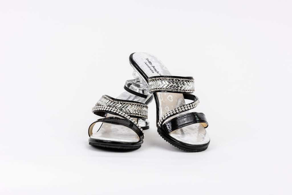 Frilly Jungle Black Diamond Mule