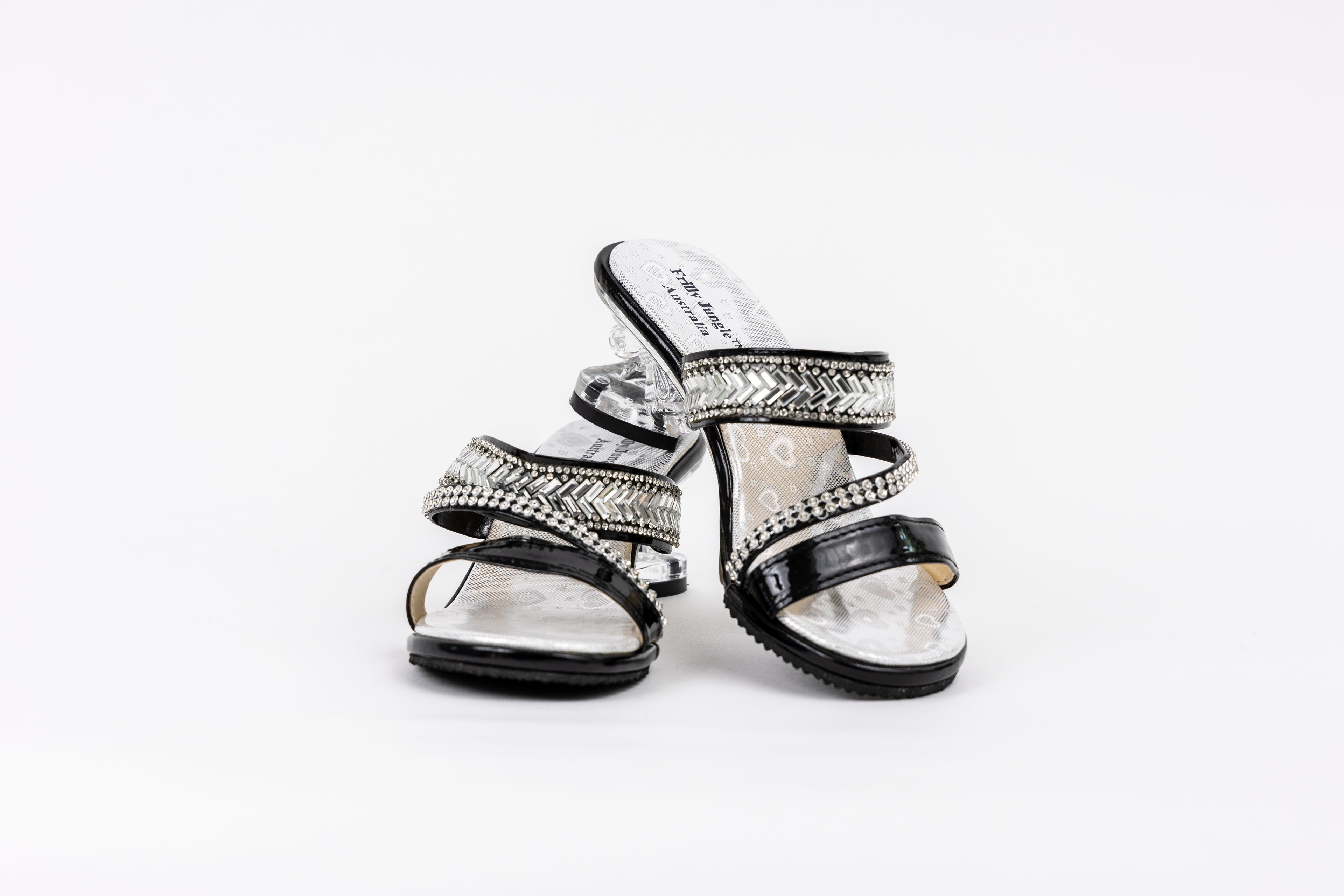 Frilly Jungle Black Diamond Mule
