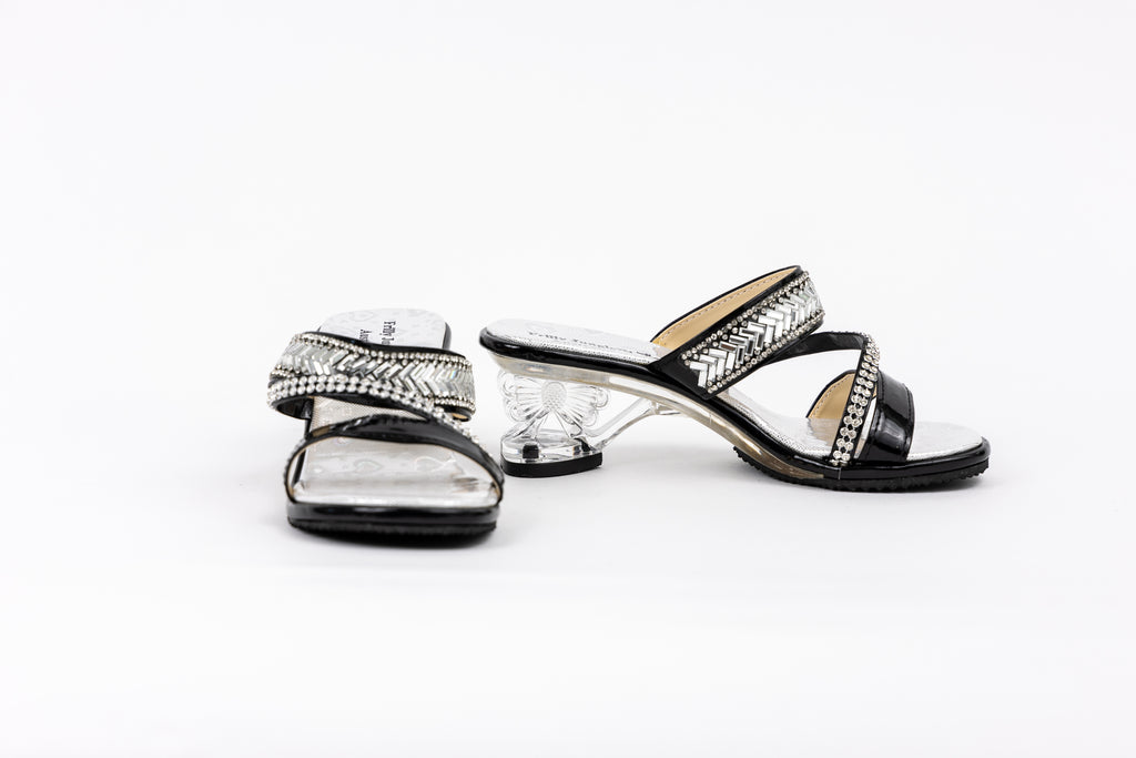Frilly Jungle Black Diamond Mule