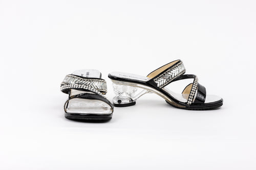 Frilly Jungle Black Diamond Mule