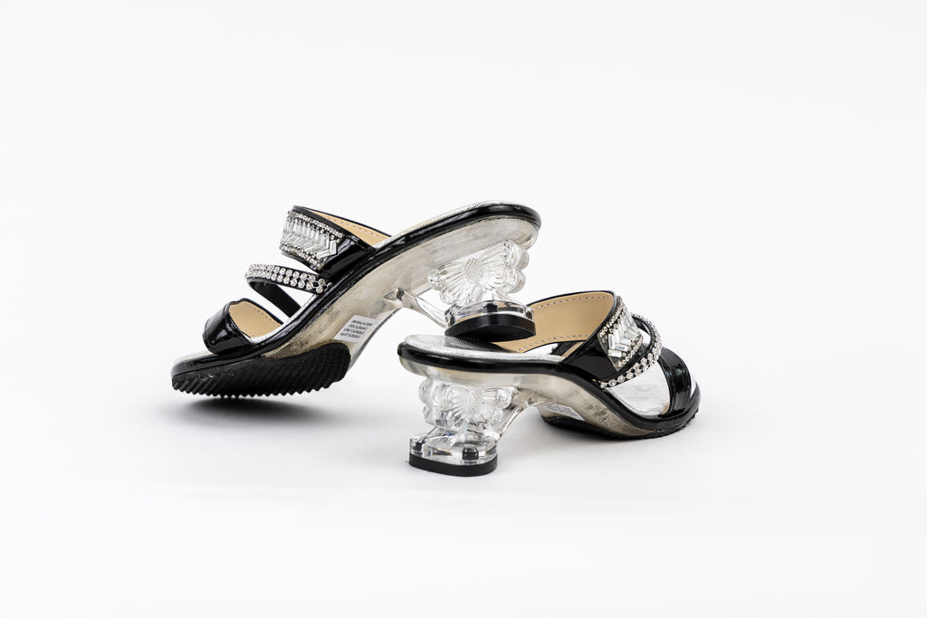 Frilly Jungle Black Diamond Mule
