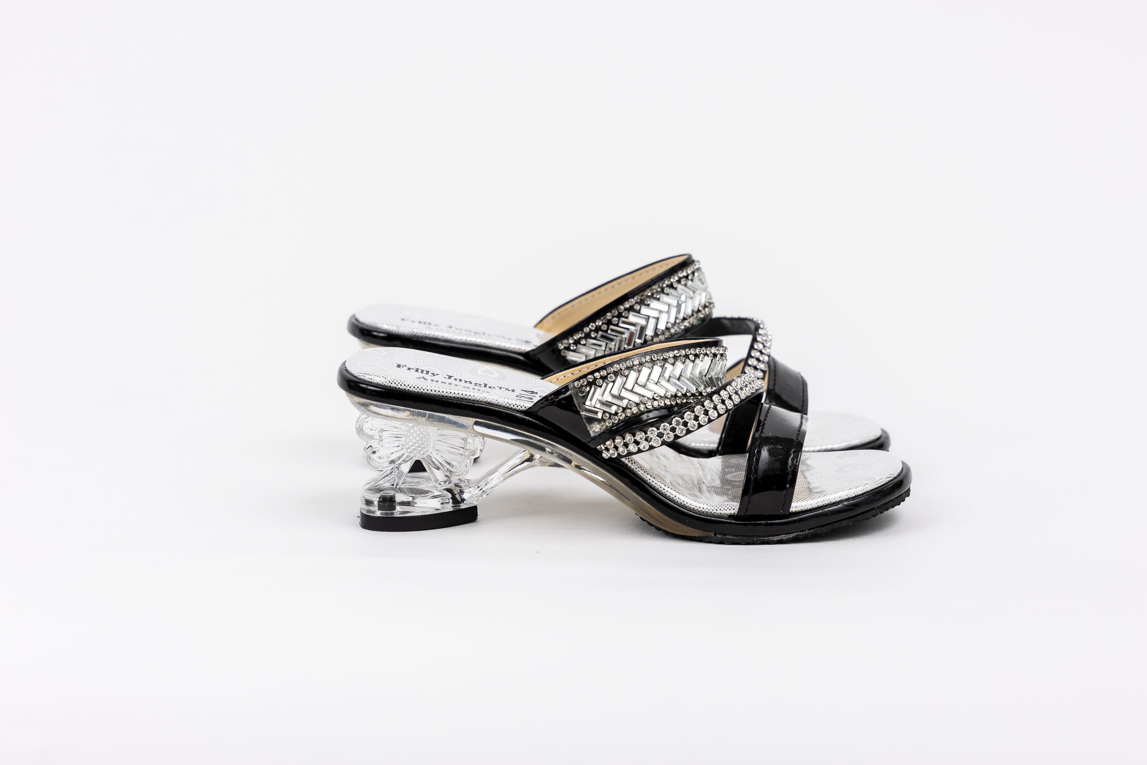 Frilly Jungle Black Diamond Mule