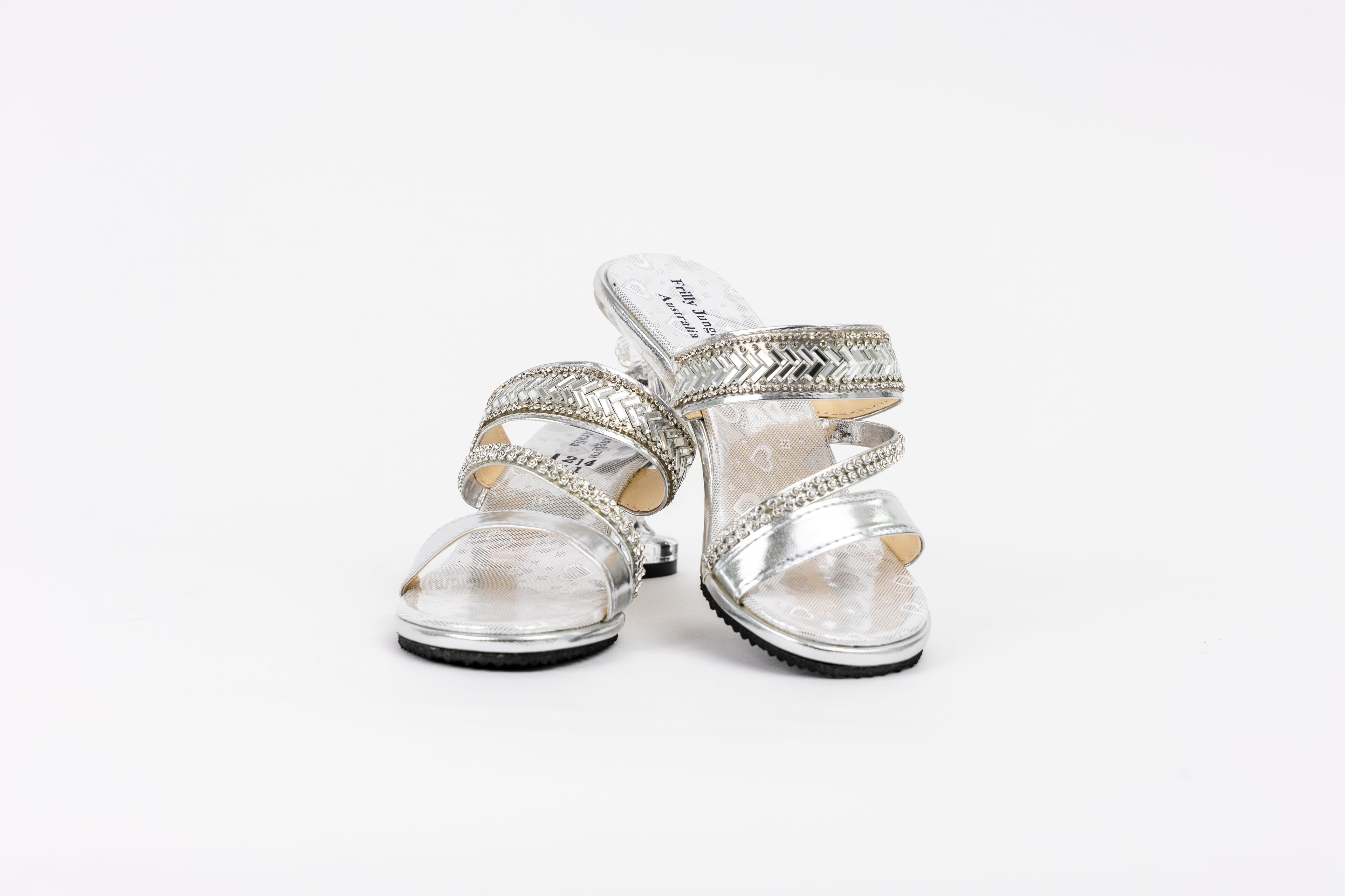 Frilly Jungle Silver Disco Mule