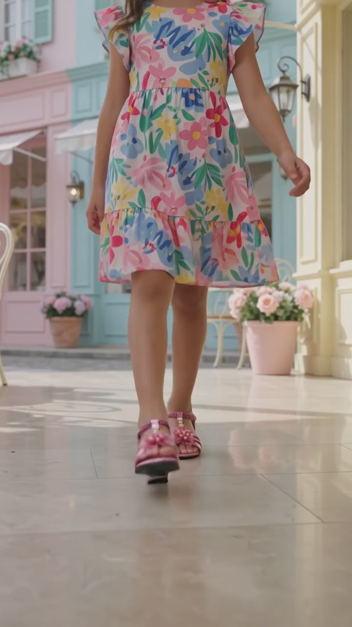 Frilly Jungle Hot Pink Fairy Petal Sandal
